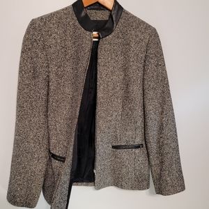 Basler Horst Basler White & Black Zip-up Blazer